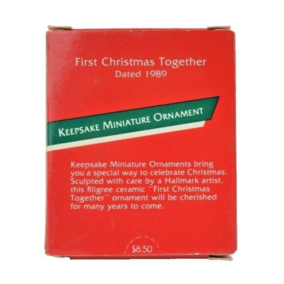 Hallmark Our First Christmas Together 1989 Vintage Keepsake Miniature Ornament - Picture 2 of 3